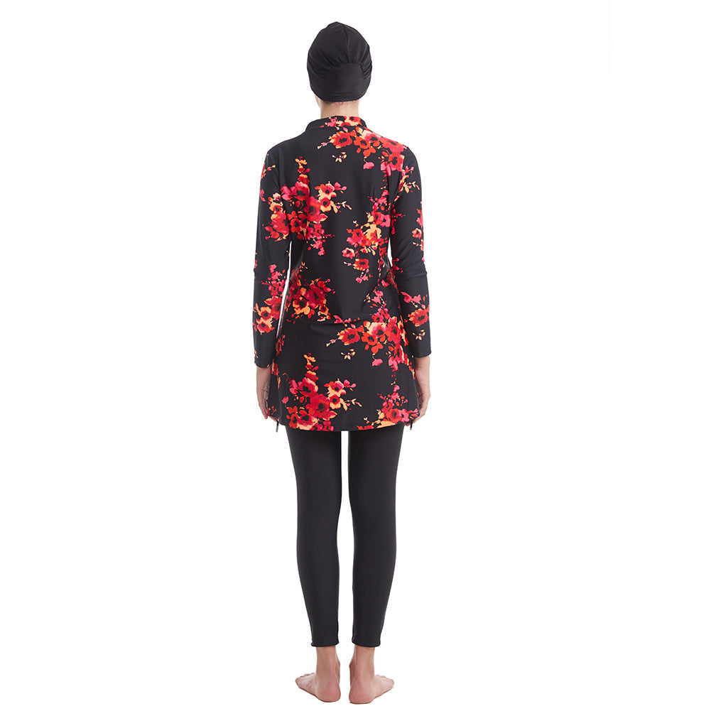 Floral Conservative Swimsuit Set