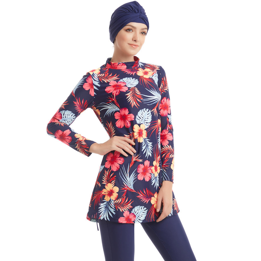 Floral Conservative Swimsuit Set
