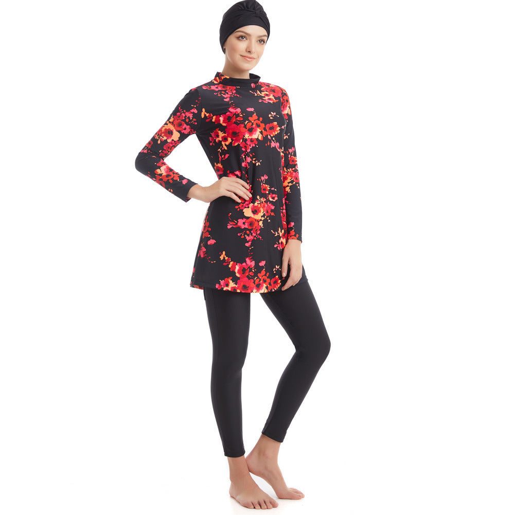 Floral Conservative Swimsuit Set