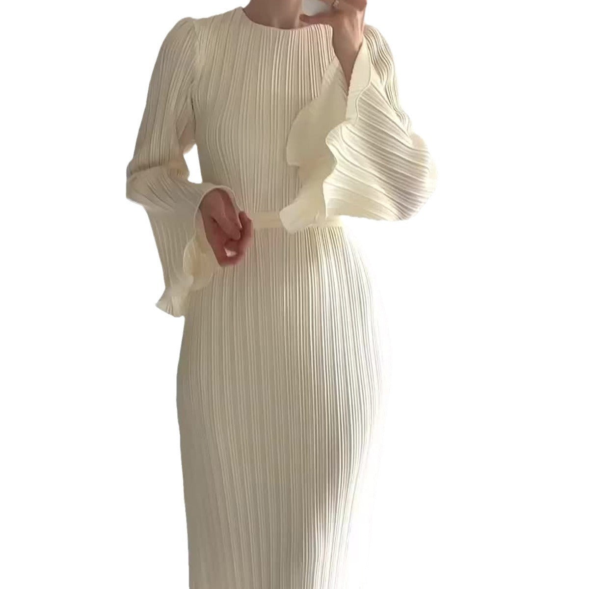 Elegant Pleated Maxi Dress