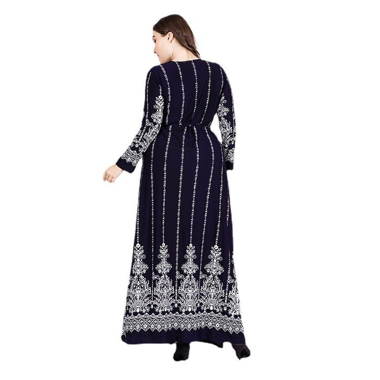 Lace Pattern Printed Maxi Dress