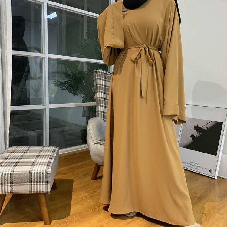 Loose Sleeve Maxi Dress With Belt