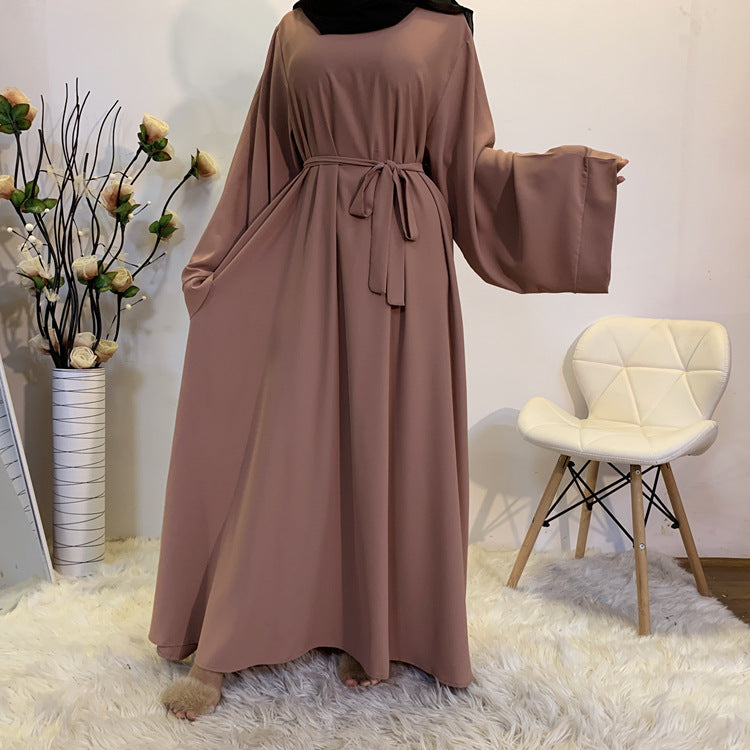 Loose Sleeve Maxi Dress With Belt