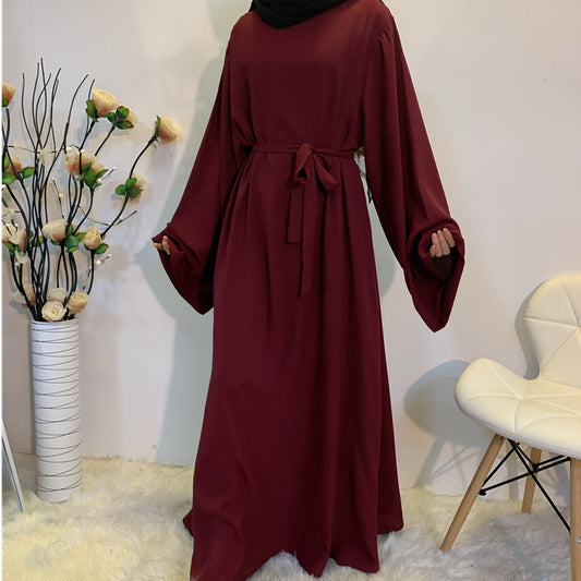 Loose Sleeve Maxi Dress With Belt