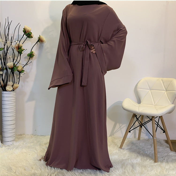 Loose Sleeve Maxi Dress With Belt