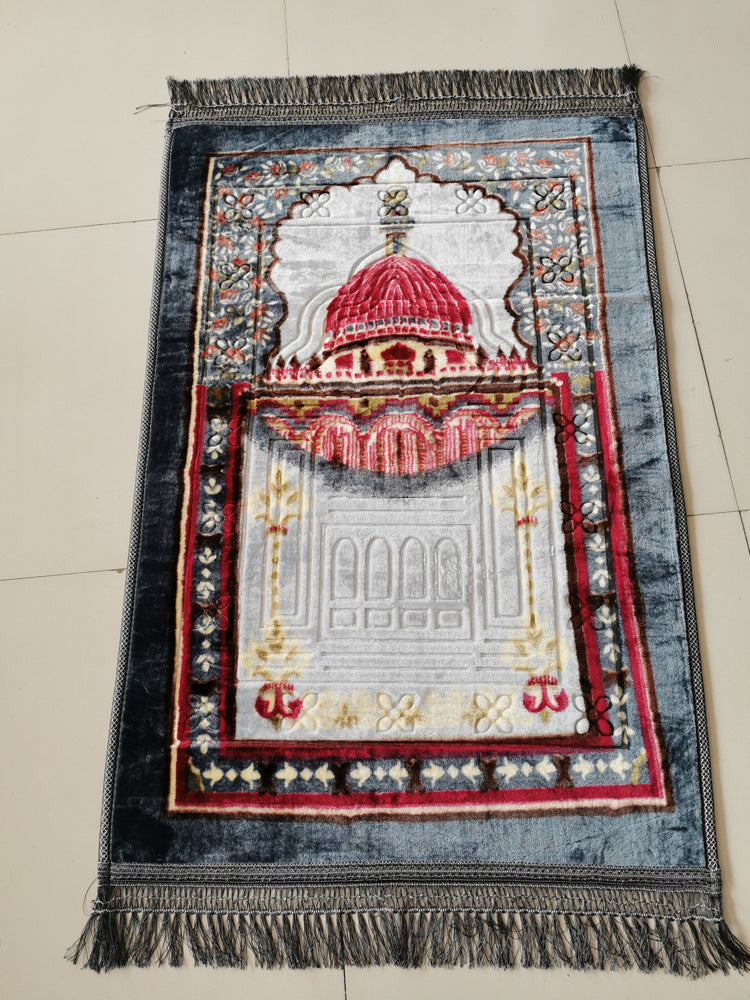 Printing and dyeing embossed Muslim prayer mat Muslim blanket