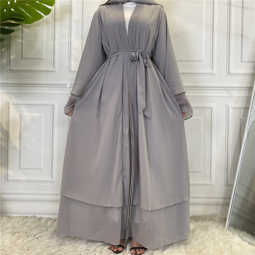 Fashionable Muslim Cardigan Chiffon Robe