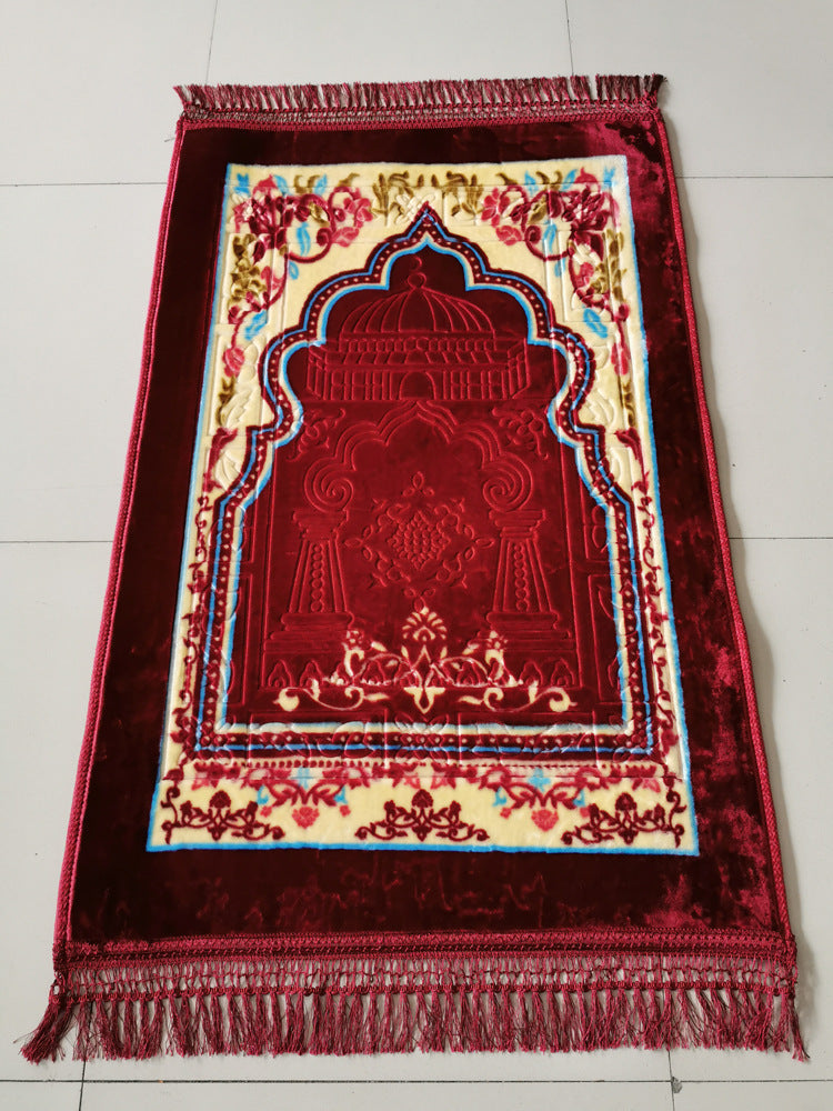 Printing and dyeing embossed Muslim prayer mat Muslim blanket