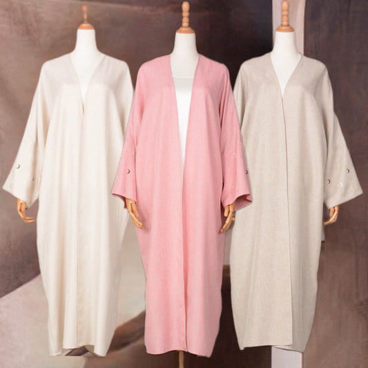 Muslim Elegant Cardigan Embroidered Dress Robe