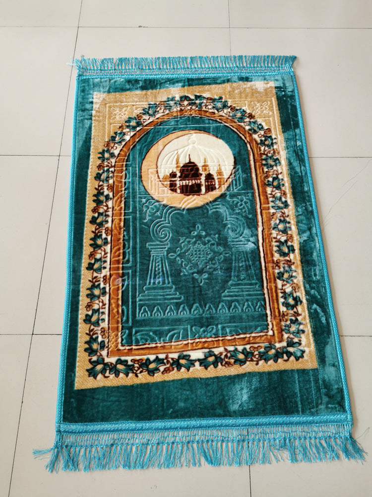 Printing and dyeing embossed Muslim prayer mat Muslim blanket