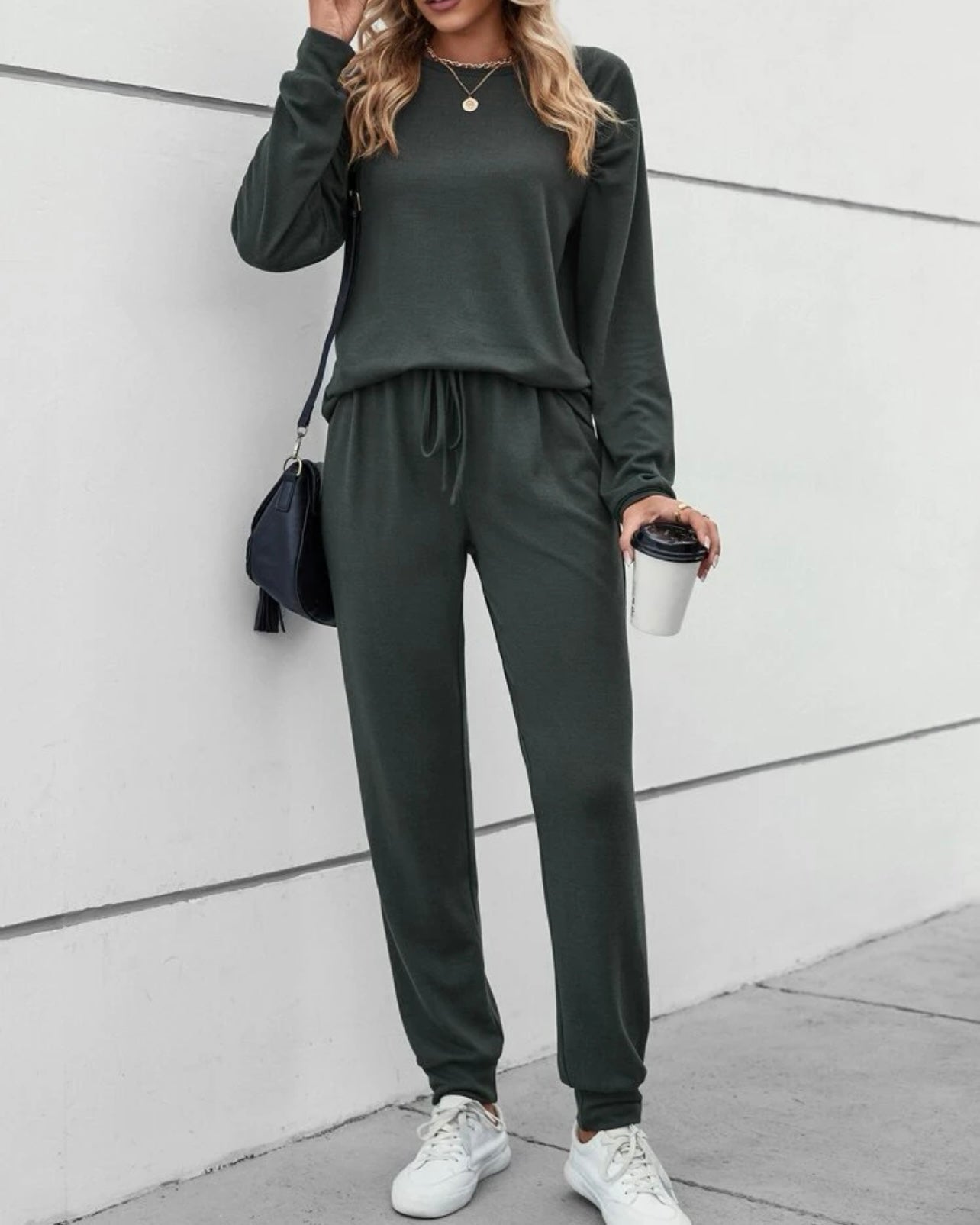 Raglan Sleeve Pullover & Drawstring Waist Sweatpants