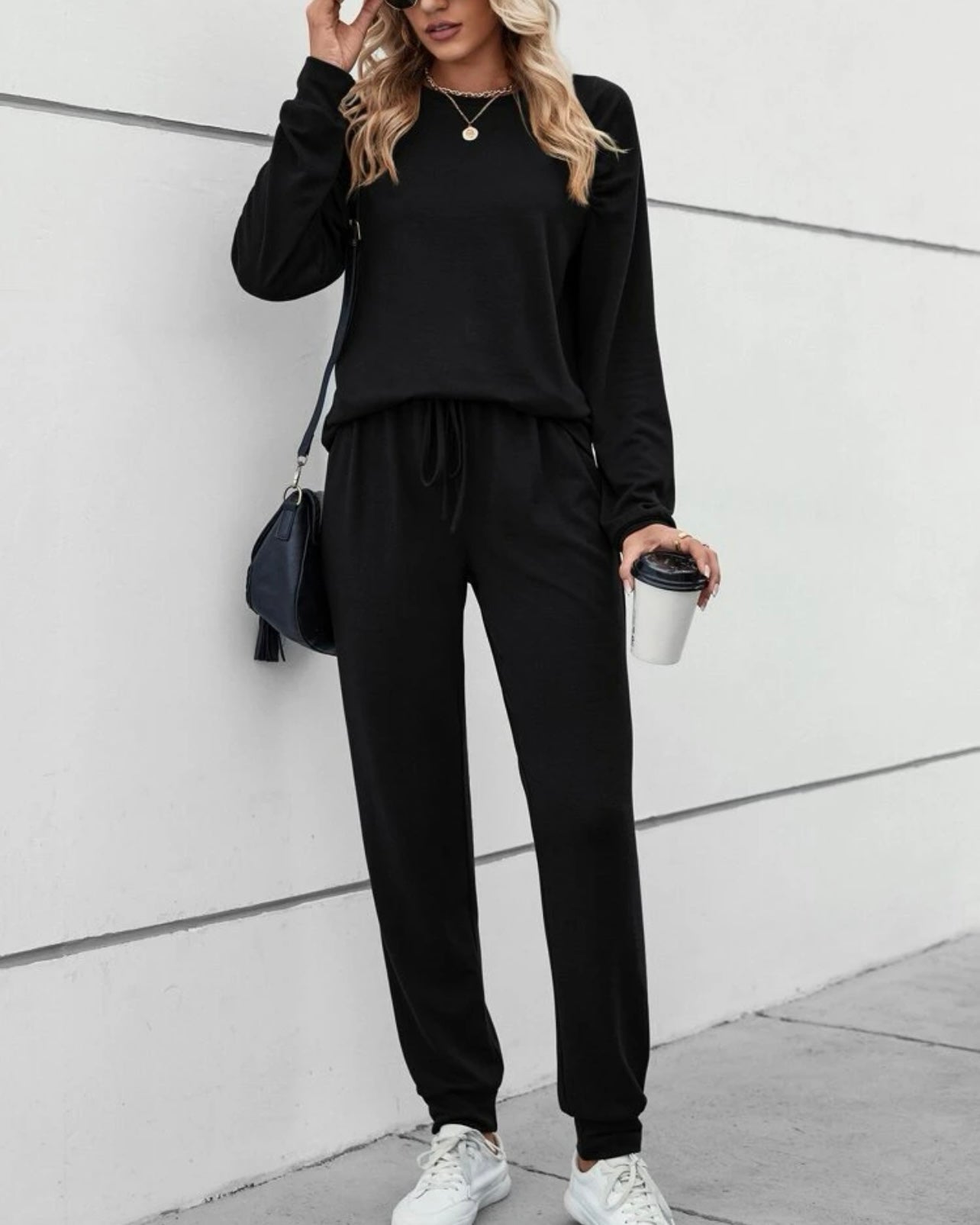 Raglan Sleeve Pullover & Drawstring Waist Sweatpants