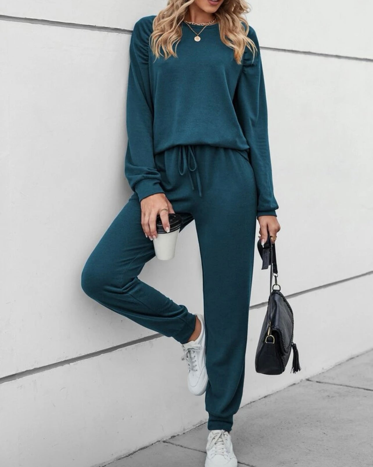 Raglan Sleeve Pullover & Drawstring Waist Sweatpants