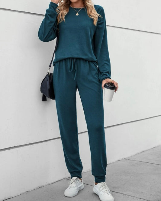 Raglan Sleeve Pullover & Drawstring Waist Sweatpants